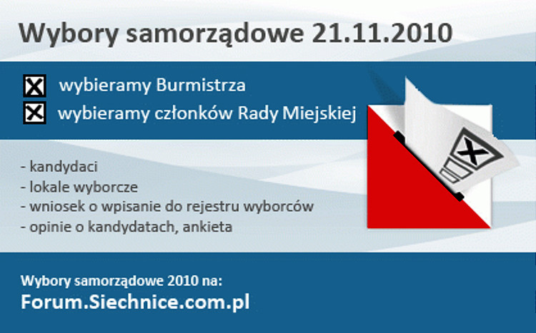 Siechnice: Wybory samorządowe 2010 – kandydaci na burmistrza i radnych