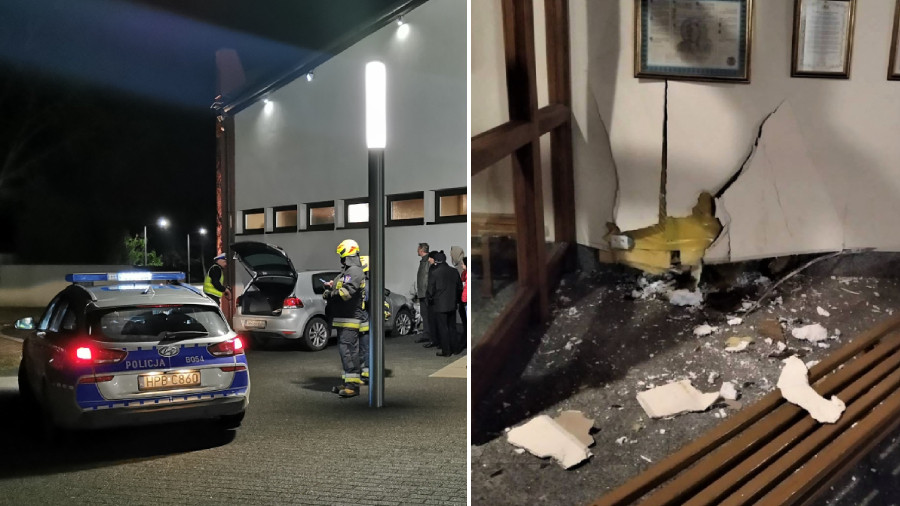 Siechnice: Rozpędzony samochód wjechał w ścianę kościoła w Siechnicach