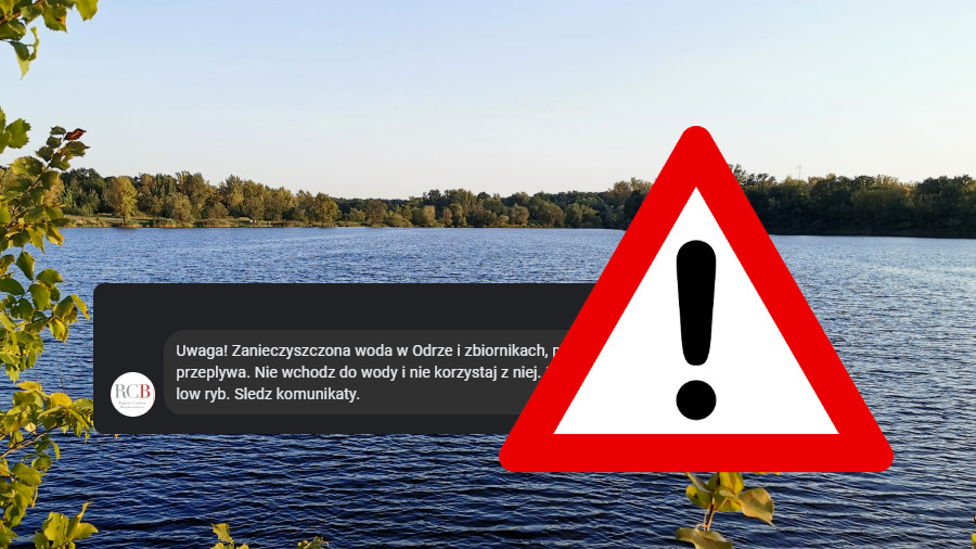 Siechnice: Alert RCB: Zanieczyszczona woda w Odrze. Zakaz korzystania z Odry i jeziora Bajkał w celach rekreacyjnych