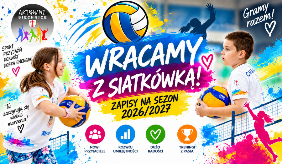 Siechnice: Siatkówka wraca! Ruszają zapisy na zajęcia dla dzieci i młodzieży w gminie Siechnice